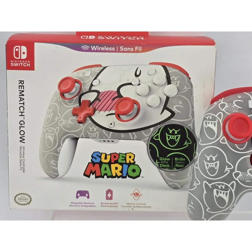 PDP Rematch Glow Wireless Controller for Nintendo Switch - Super Mario: Boo Hoo
